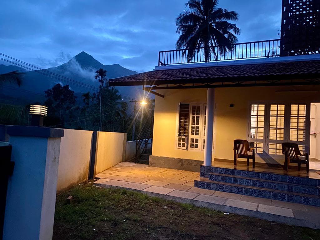 Hill Side Service Villa beautiful evening exterior in Meppadi, Wayanad